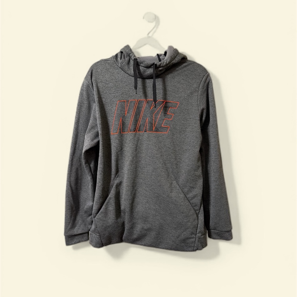 Nike Charcoal Hoodie with Crimson Outline